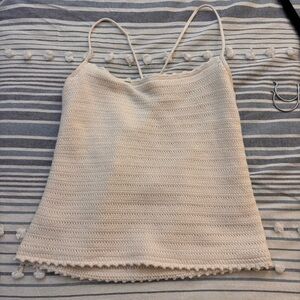 Elegant Cream Knit Women's Tank